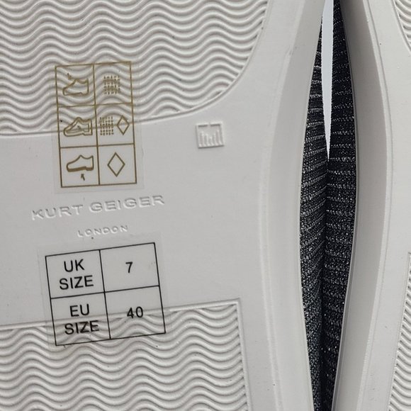 Kurt Geiger London Ludo Metallic Crystal Trainers - Picture 11 of 12